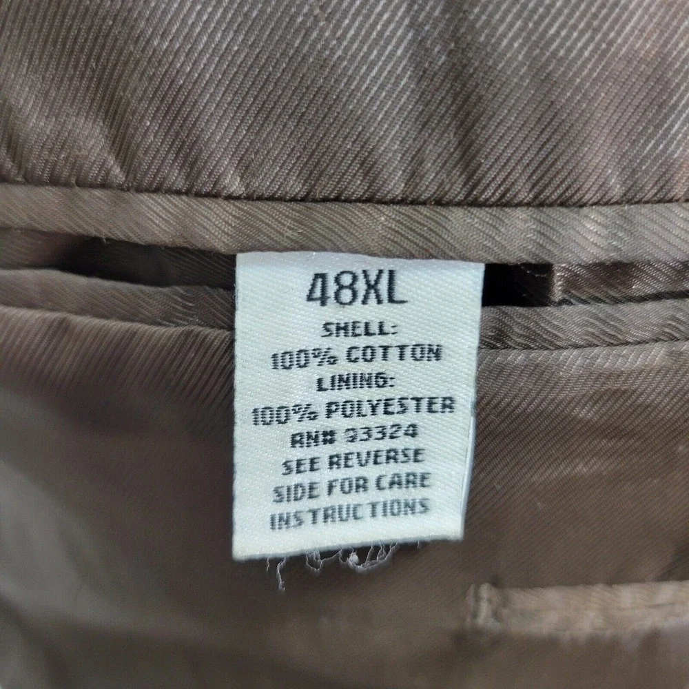 Pronto Uomo Men's Sport Coat Blazer Two Button Brown Corduroy‎ Cotton Sz 48XL